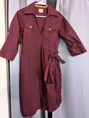 Converse one-star burgundy wrap dress, sz Medium, good used condition